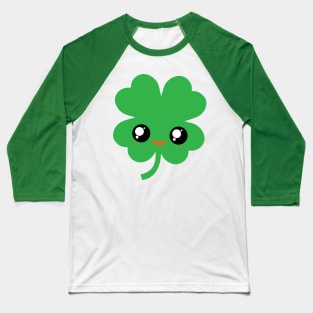 Cute Irish Shamrock Kawaii Baseball T-Shirt